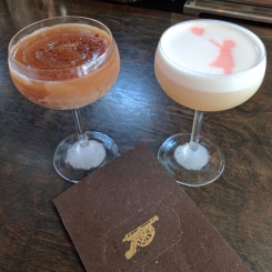Espresso Martini and Banksy Sour at Canon cocktail bar