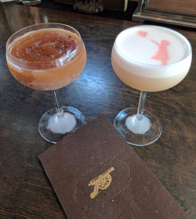 Espresso Martini and Banksy Sour at Canon cocktail bar